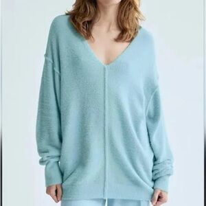 Aritzia Wilfred Free 2XS fuzzy baby blue sweater